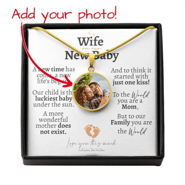 Wife on our New Baby Birth Flower Necklace - Love You This Much